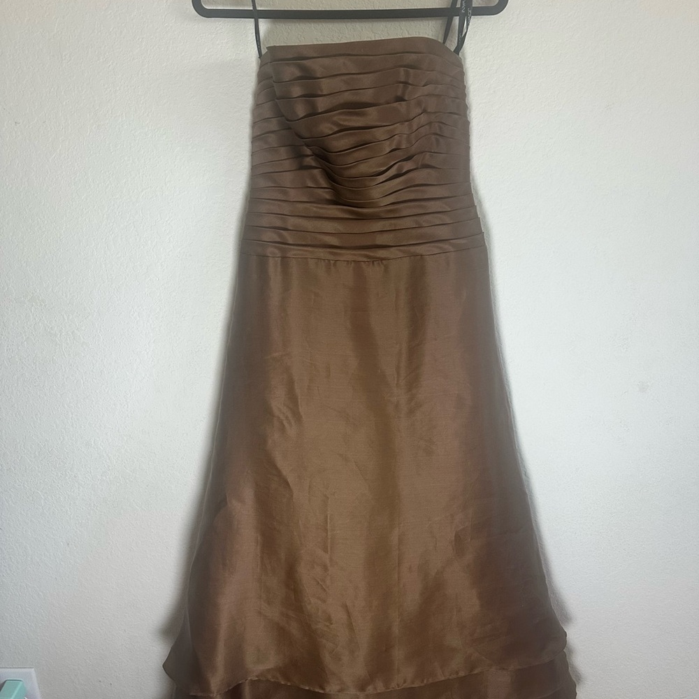 Jovani Strapless Brown Dress